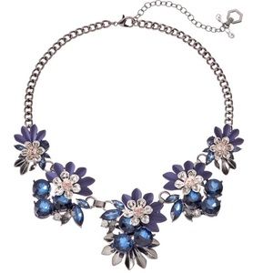 Gunmetal Grey and Navy Statement Necklace